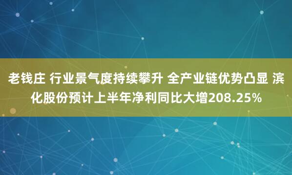 老钱庄 行业景气度持续攀升 全产业链优势凸显 滨化股份预计上半年净利同比大增208.25%